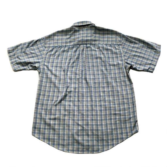 Van Heusen Men's Blue Short Sleeve Plaid Shirt Size Medium - Picture 6 of 8